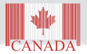 Canada barcode flag, vector