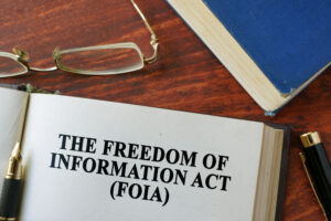 The Freedom of Information Act (FOIA) written on a page.