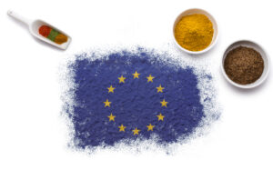 Spices forming the flag of Europe.(series)