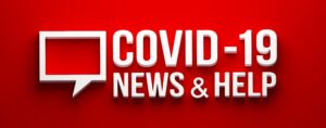 Covid-19 Coronavirus News and Help banner. 3D rendering illustration