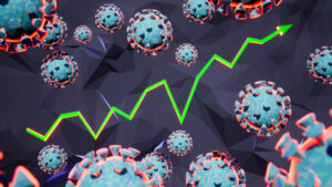 Rising Stock Chart During Corona Virus Pandemic 2020 3D Illustra