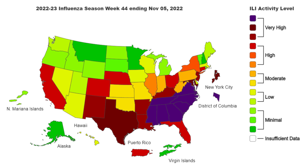 <strong>Flu Levels Bring States into the “Purple”</strong>