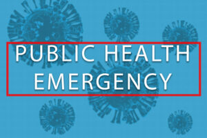 Concept of public health emergency due to coronavirus or covid-19 pandemic or outbreak.